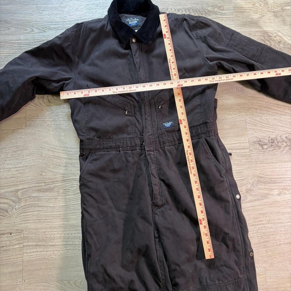 Walls Workwear Insulated Coveralls Black Sz  Large Short Chest 42-44 Quilt Lined - Picture 5 of 14